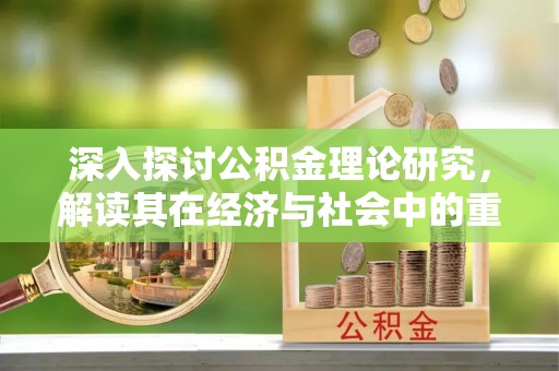 盐水深入探讨公积金理论研究，解读其在经济与社会中的重要角色